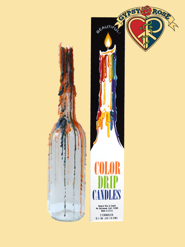 2 PACK BEAUTIFUL COLOR DRIP CANDLES Gypsy Rose