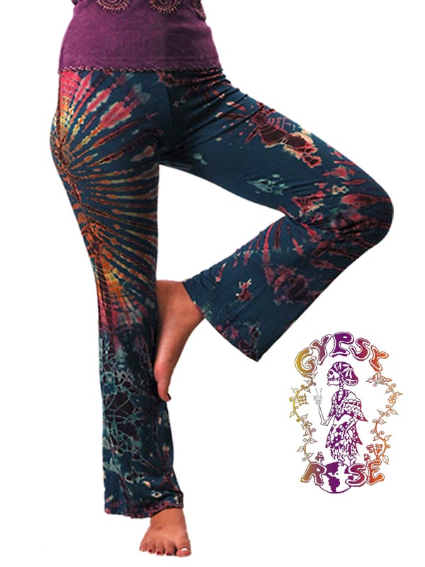 TYE DYE SPANDEX BLEND STRETCH PANTS: Gypsy Rose