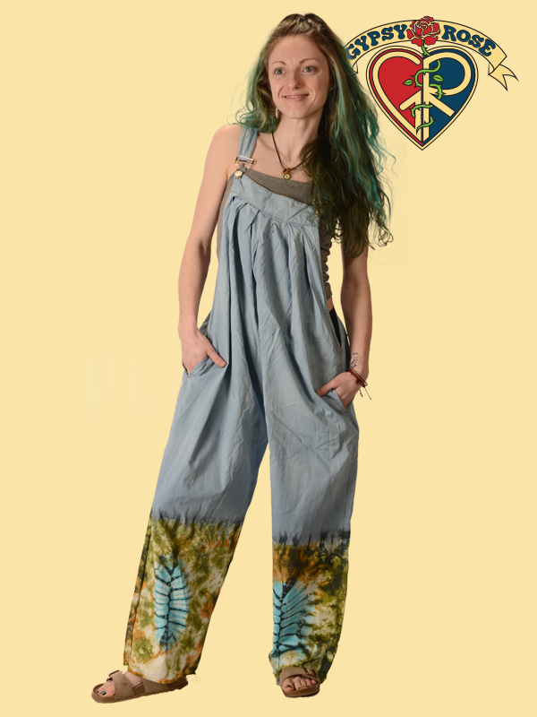 Tye Dye Denim Overalls Gypsy Rose