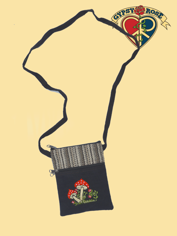 3 Zipper Hand Embroidered Passport Pouch Gypsy Rose