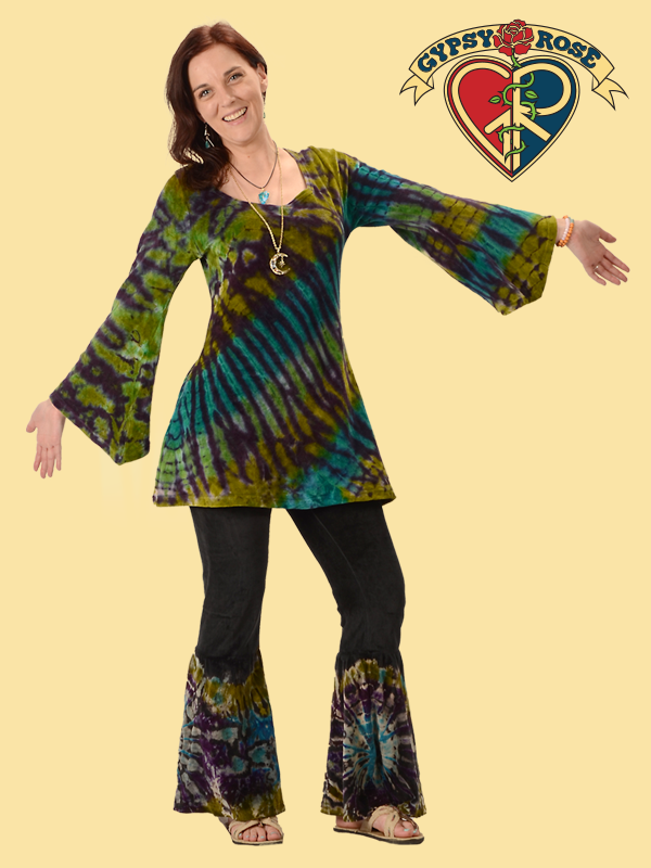 Janis Tye Dye Velvet Gogo Dress Gypsy Rose