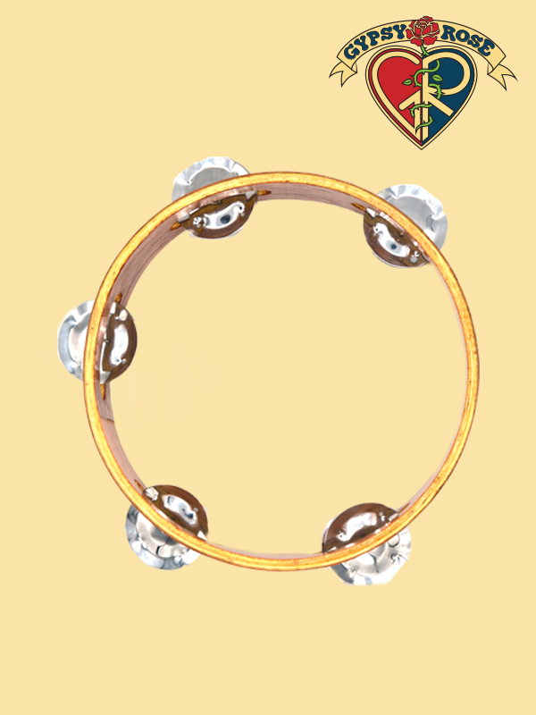 Small Wooden Tambourine Gypsy Rose