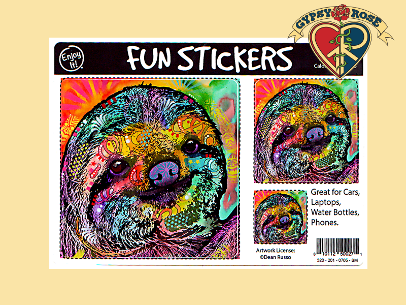 Sloth 3 Asst Sizes Sticker