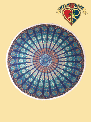 Blowing In The Wind Kaleidoscope Round Tapestry Tablecloth