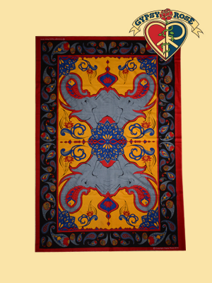 Jungle Groove Kaleidoscope Elephant Tapestry