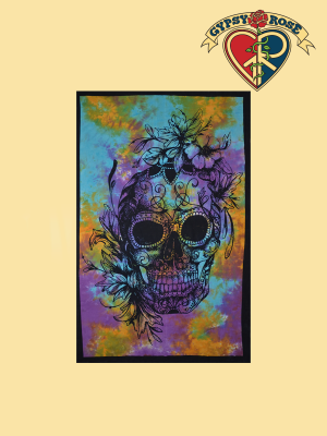 Tye Dye Calavera Skull Twin Tapestry