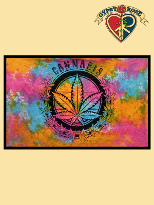 Cannibis Tye Dye Twin Tapestry