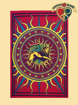 RASTA LION TWIN TAPESTRY - BEDSPREAD
