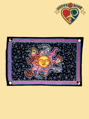 PSYCHEDELIC DREAMING SUN TWIN TAPESTRY - BEDSPREAD