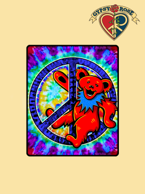 Grateful Dead Peace Bear Fleece Throw