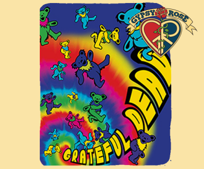 Grateful Dead Dancing Bear Spiral Throw Blanket