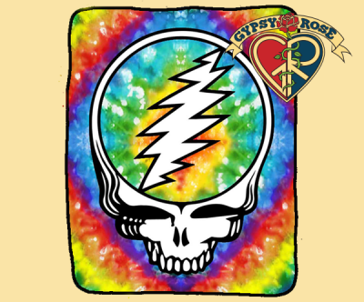 Grateful Dead Steal Your Face Tye Dye Throw Blanket