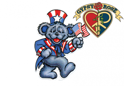 GRATEFUL DEAD DANCING BEAR AS UNCLE SAM STICKER