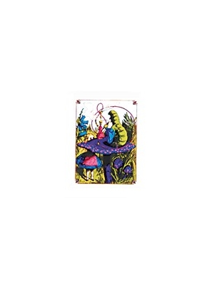 ALICE IN WONDERLAND WITH CATERPILLAR ON MUSHROOM WINDOW STICKER