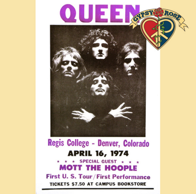 QUEEN 1974 REGIS COLLEGE COLORADO CONCERT POSTER