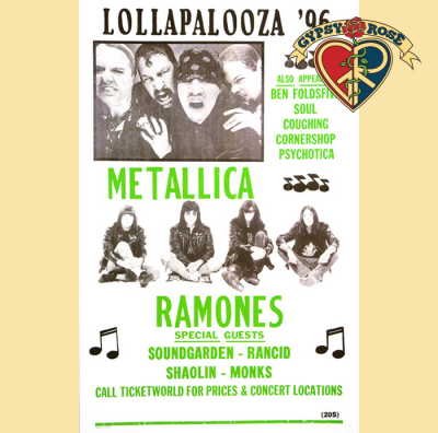 Lollapalooza 1996  Metallica And Ramones Poster