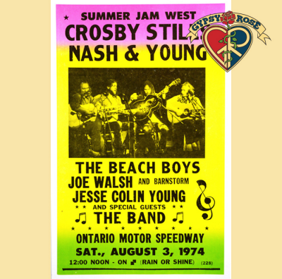 CSNY CROSBY STILLS NASH & YOUNG SUMMER JAM 1974 CONCERT POSTER