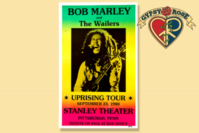 BOB MARLEY STANLEY THEATER PITTSBURGH, PA 1980 CONCERT POSTER