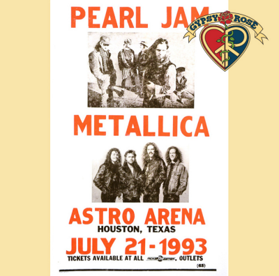 PEARL JAM & METALLICA AT ASTRO ARENA 1993 CONCERT POSTER