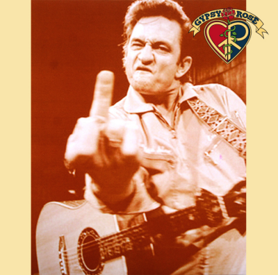 JOHNNY CASH FINGER SEPIA PRINT