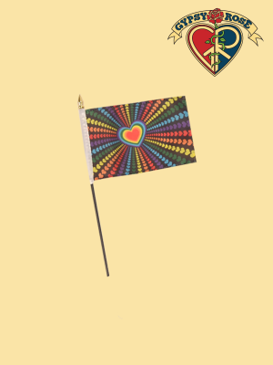 Rainbow Love Hand Flag