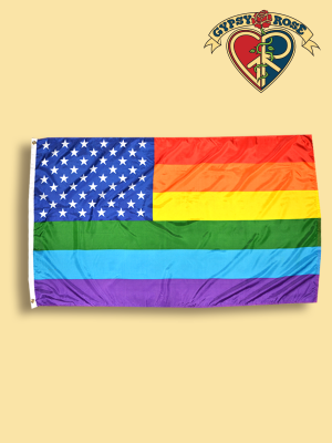Rainbow Pride Us Stars Flag