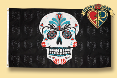 SUGAR SKULL FLAG