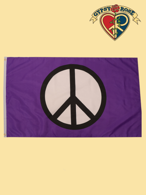 Peace Symbol On Purple Flag