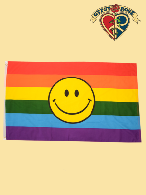 Rainbow Happy Face Flag