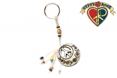 PEACE SYMBOL CUTOUT KEYCHAIN