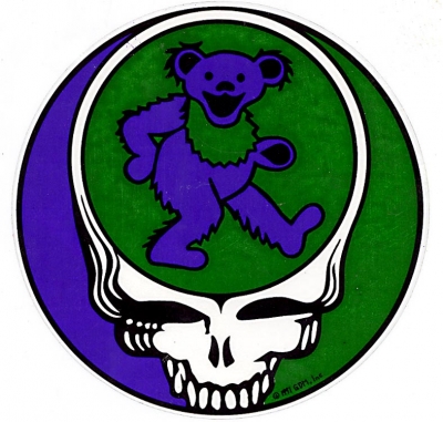 GRATEFUL DEAD STEAL YOUR BEAR PURPLE GREEN STICKER