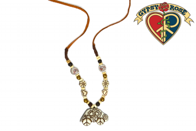 Beetle Bug Car Carved Bone Pendant Necklace