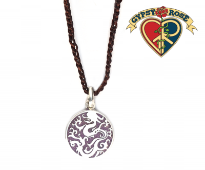 Stardust Dragon Stone Powder Inlay Pendant On Braided Cord Necklace