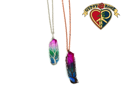 Rainbow Quartz Wired Necklace