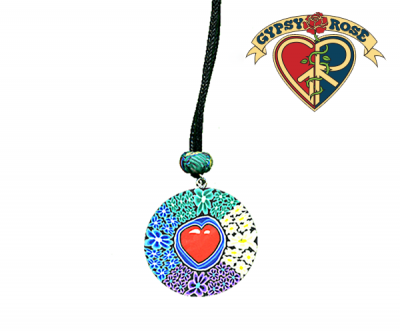Heart Disc On Cord Necklace