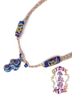 FIMO MUSHROOM ON HEMP NECKLACE