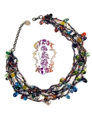 Shake Rattle & Roll Six Row Glass Bead Necklace