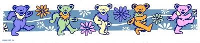 Grateful Dead Bears And Flowers Window Sticker