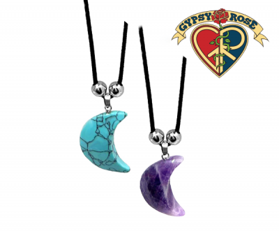 Semi Precious Moon Shaped Stone Pendant