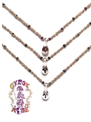 GLASS MUSH HEMP NECKLACE