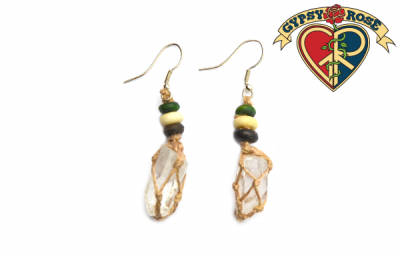 Himalayan Crystal With Hemp Earrings