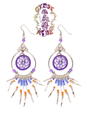 DREAMCATCHER IN A ROUND DANGLE EARRING