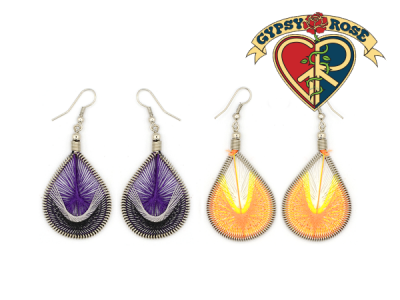 Medium Teardrop Thread Earrings