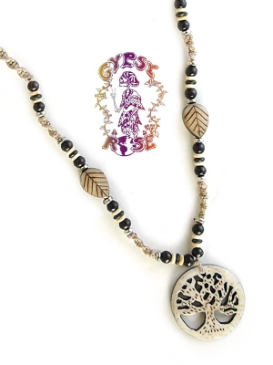 LIFE'S FORCE TREE HEMP/BONE NECKLACE