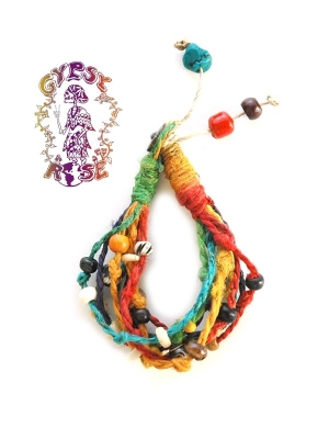 HEMP STRAND CHAKRA ADJUSTABLE BRACELET