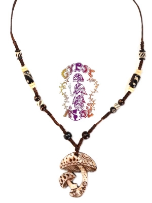 MAGIK MUSHROOMS BONE NECKLACE