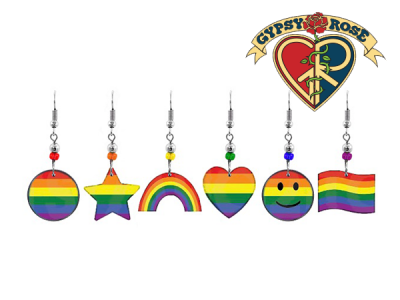 Acrylic Pride Rainbow Earrings