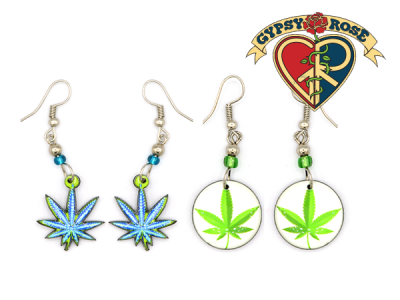 Acrylic Pot Leaf Earrings