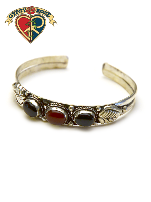 TWIN LEAF 3 GEMSTONE BRACELET