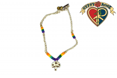 Magik Mushroom Carved Bone Pendant Hemp Anklet Bracelet